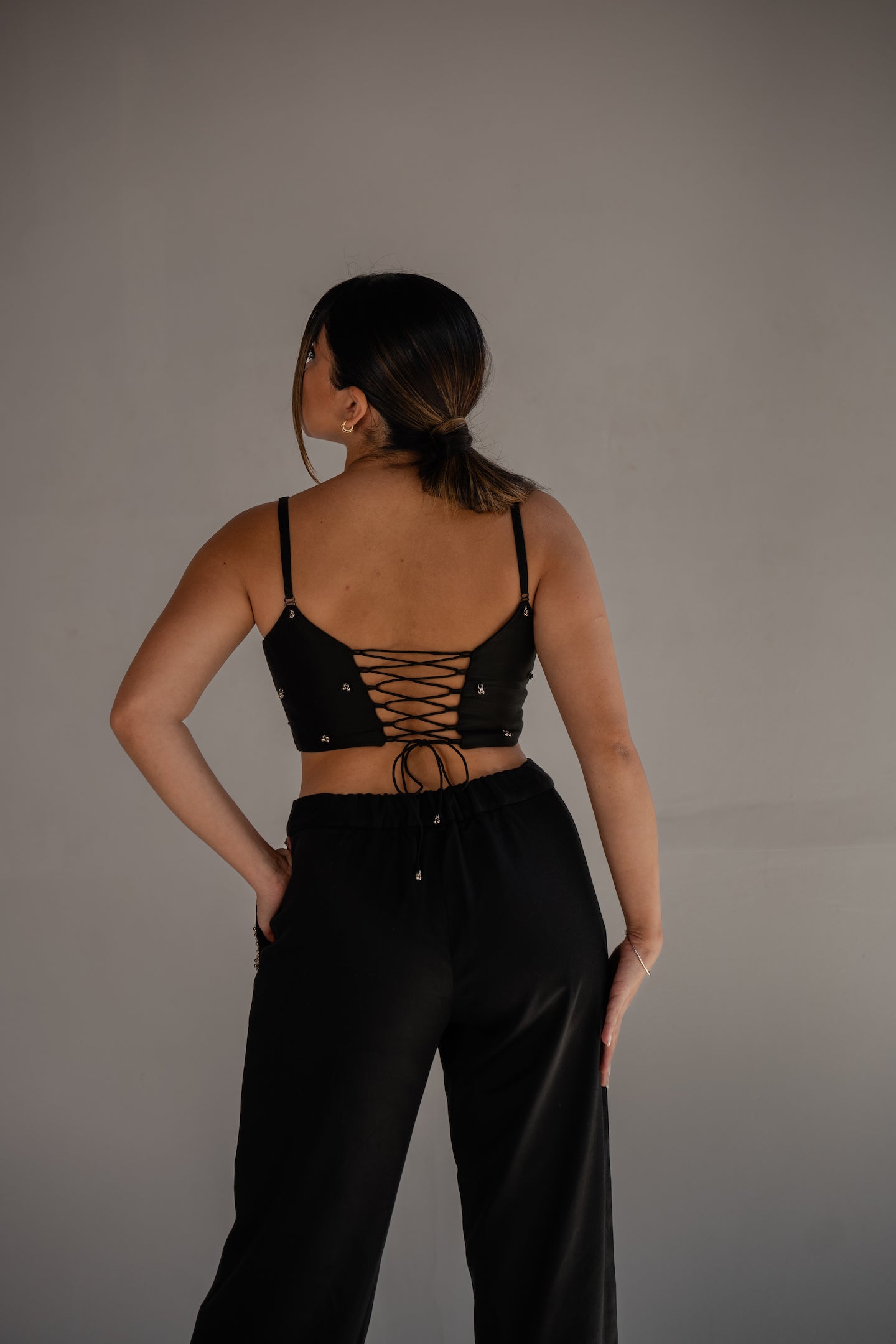 Asha Bralette in Black (Designer crop top) – Chaa Latte