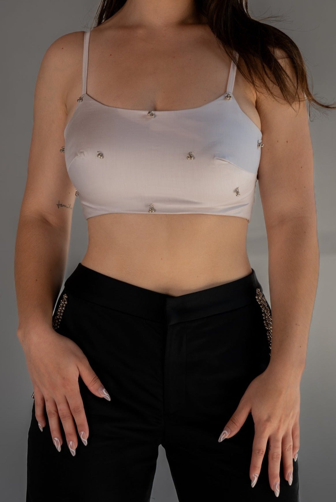 Asha Bralette in Pearl (Designer crop top) – Chaa Latte
