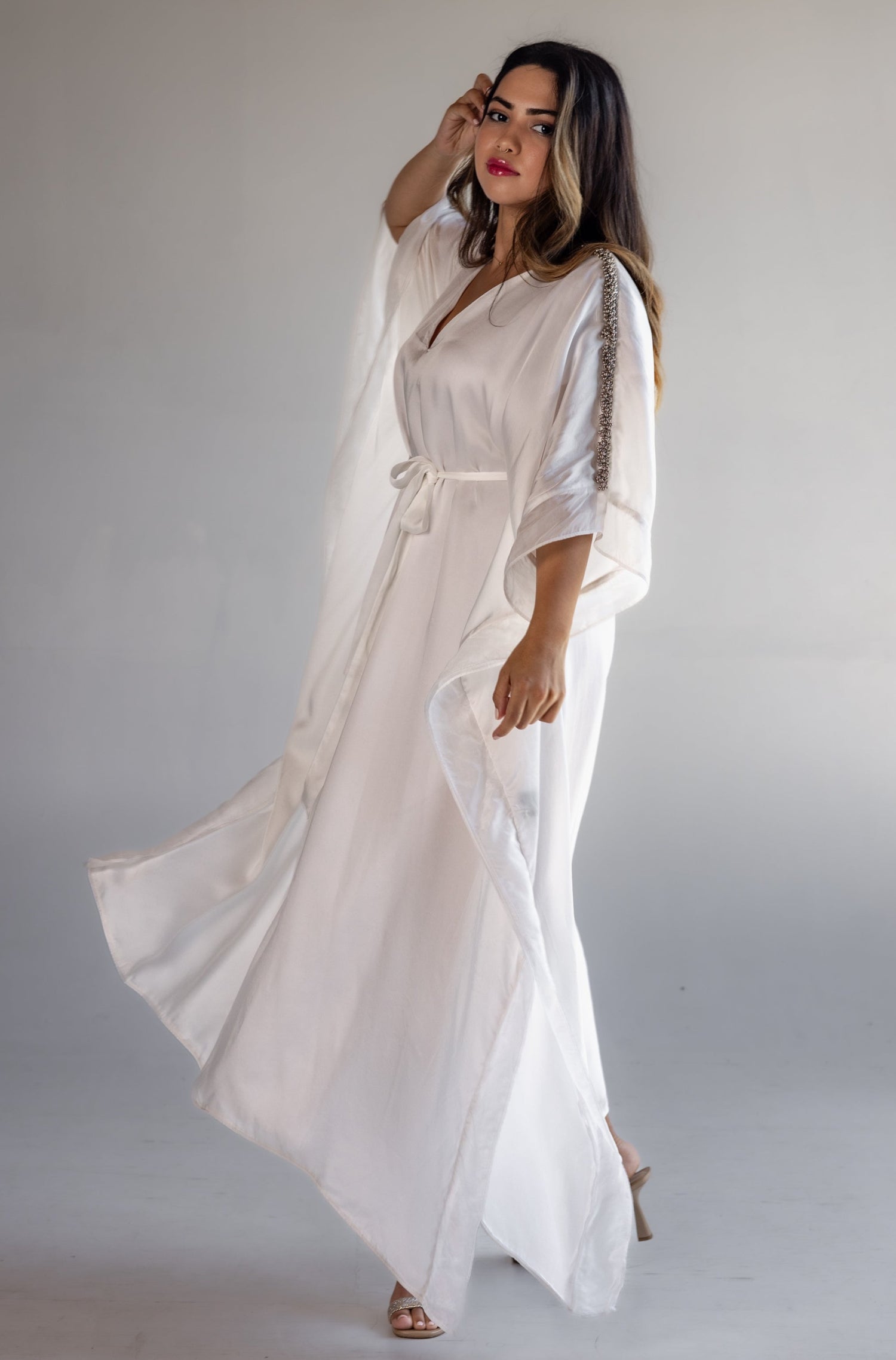 Tula Kaftan Dress in White (Designer luxury dress) Chaa Latte Tula Kaftan Dress in White (Designer luxury dress) Chaa Latte