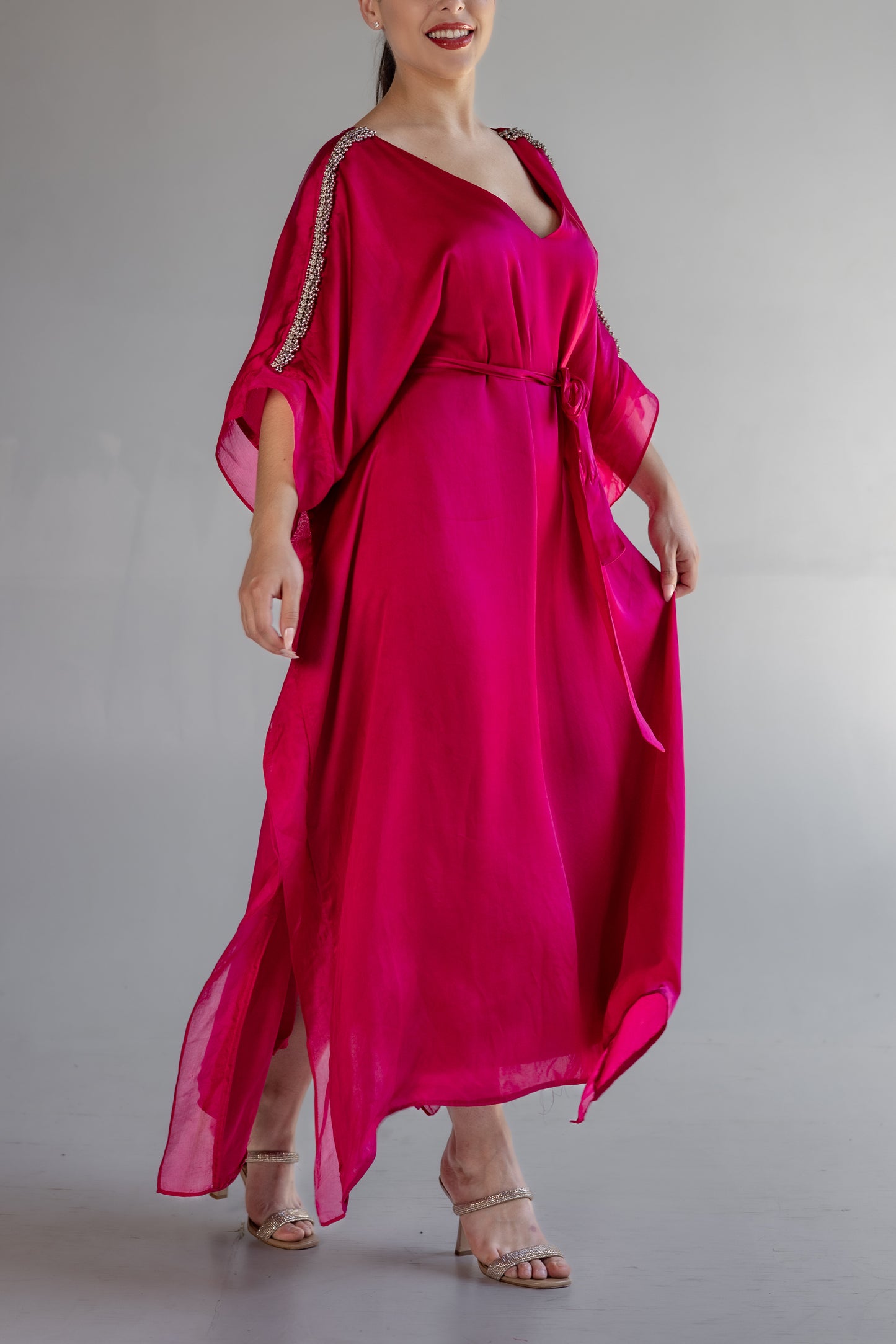 Tula Kaftan Dress in Hot Pink (Designer luxury dress) Chaa Latte Tula Kaftan Dress in Hot Pink (Designer luxury dress) Chaa Latte