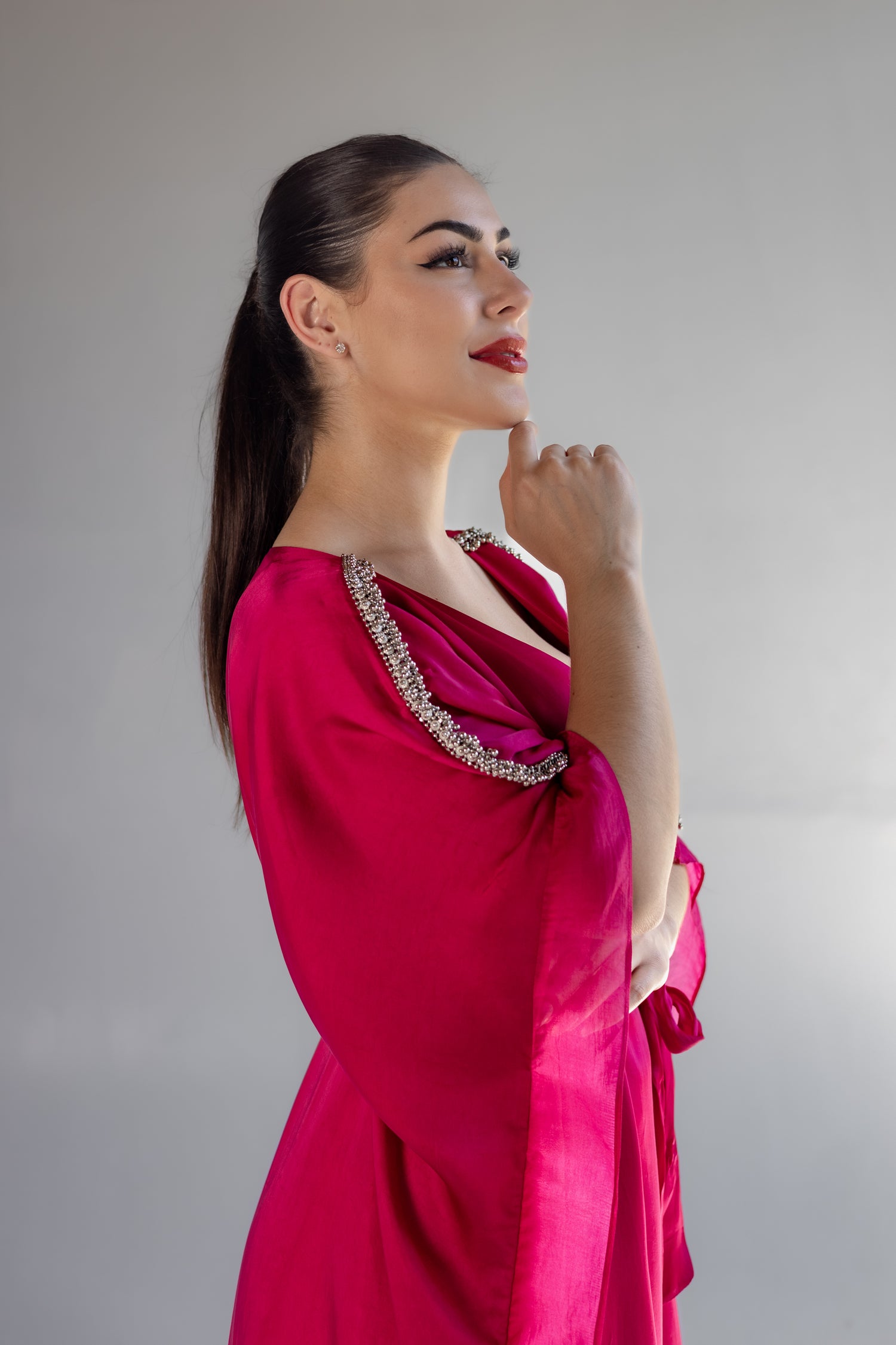 Tula Kaftan Dress in Hot Pink (Designer luxury dress) Chaa Latte Tula Kaftan Dress in Hot Pink (Designer luxury dress) Chaa Latte