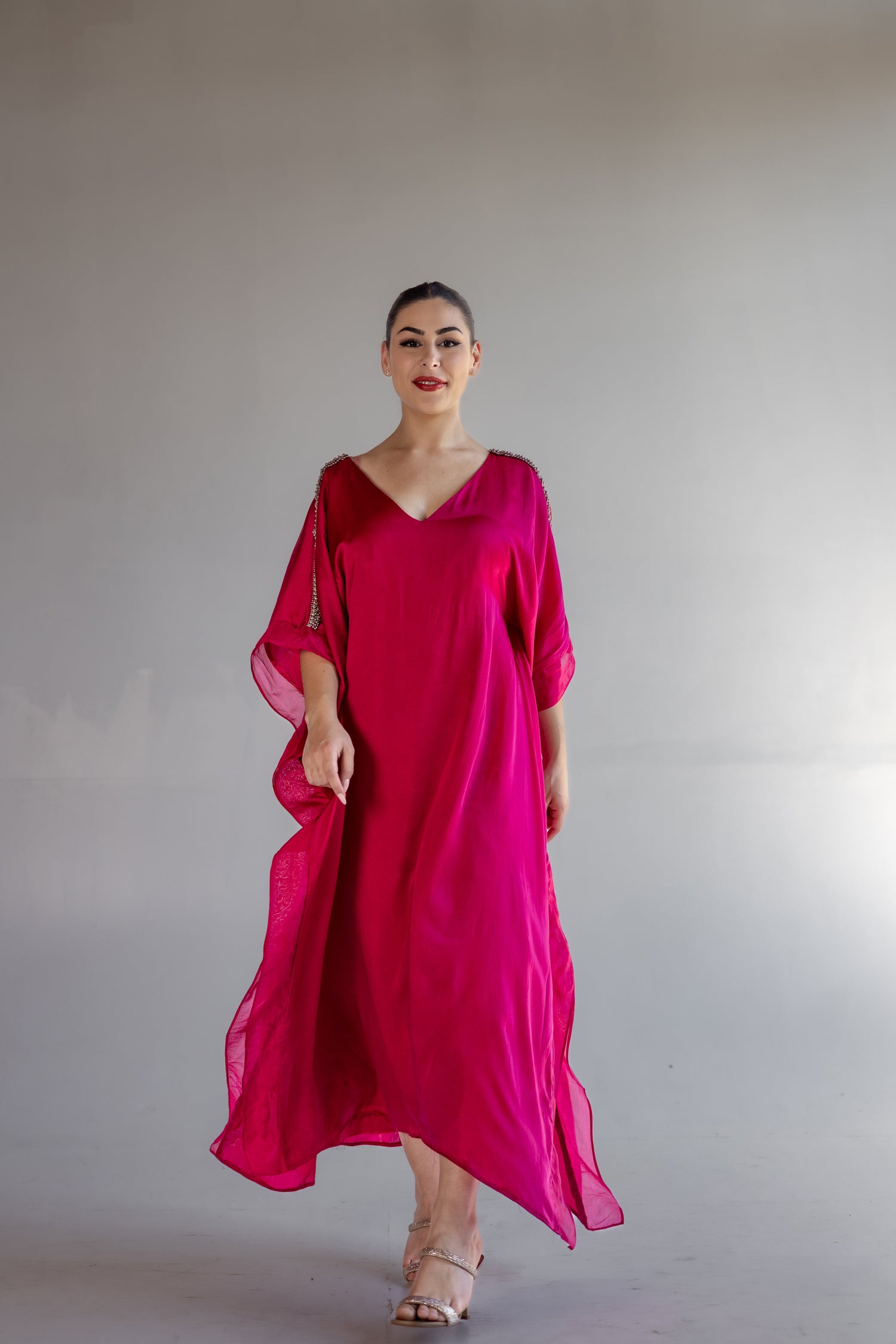 Tula Kaftan Dress in Hot Pink (Designer luxury dress) Chaa Latte Tula Kaftan Dress in Hot Pink (Designer luxury dress) Chaa Latte